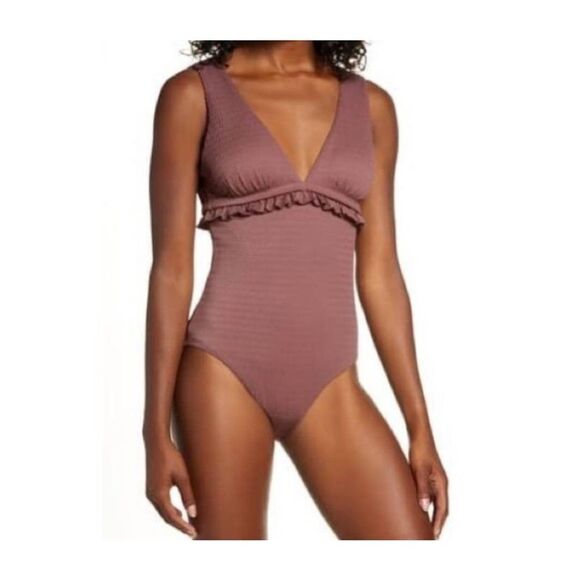 NWT Chelsea28 Ruffle Trim One-Piece Swimsuit sz XL - Picture 1 of 7